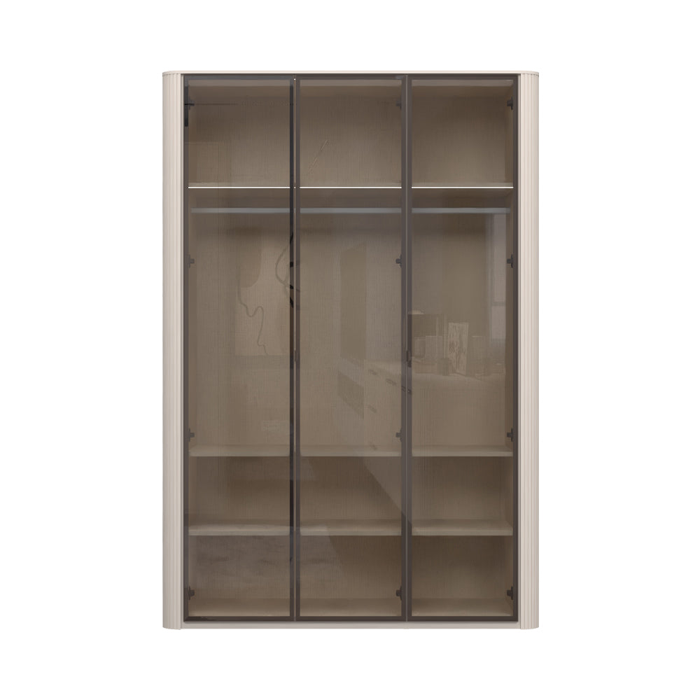 RONDO Dulap 3 usi din sticla cu rame din aluminiu P3-3AL/RO, 153 x 56 x 225 cm