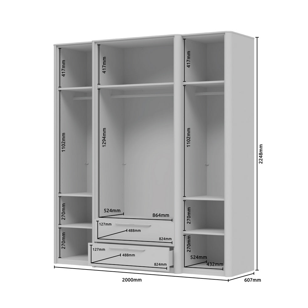 AIR Dulap 4 usi P42/ AI, 211 x 61 x 225 cm