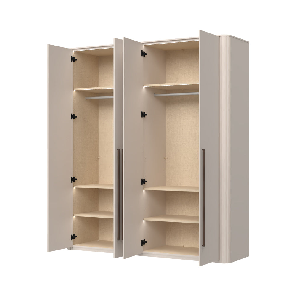 RONDO Dulap 4 usi cu iluminare interioara P4R/RO, 198 x 56 x 225 cm