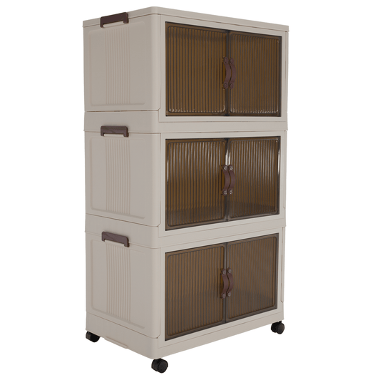 Dulap pliabil, alb/maro, plastic, POSA TYP 2