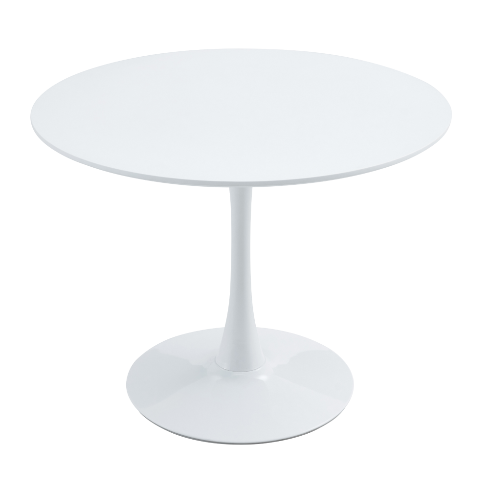 Masă dining, rundă, alb mat, diametru 110 cm, REVENTON NEW