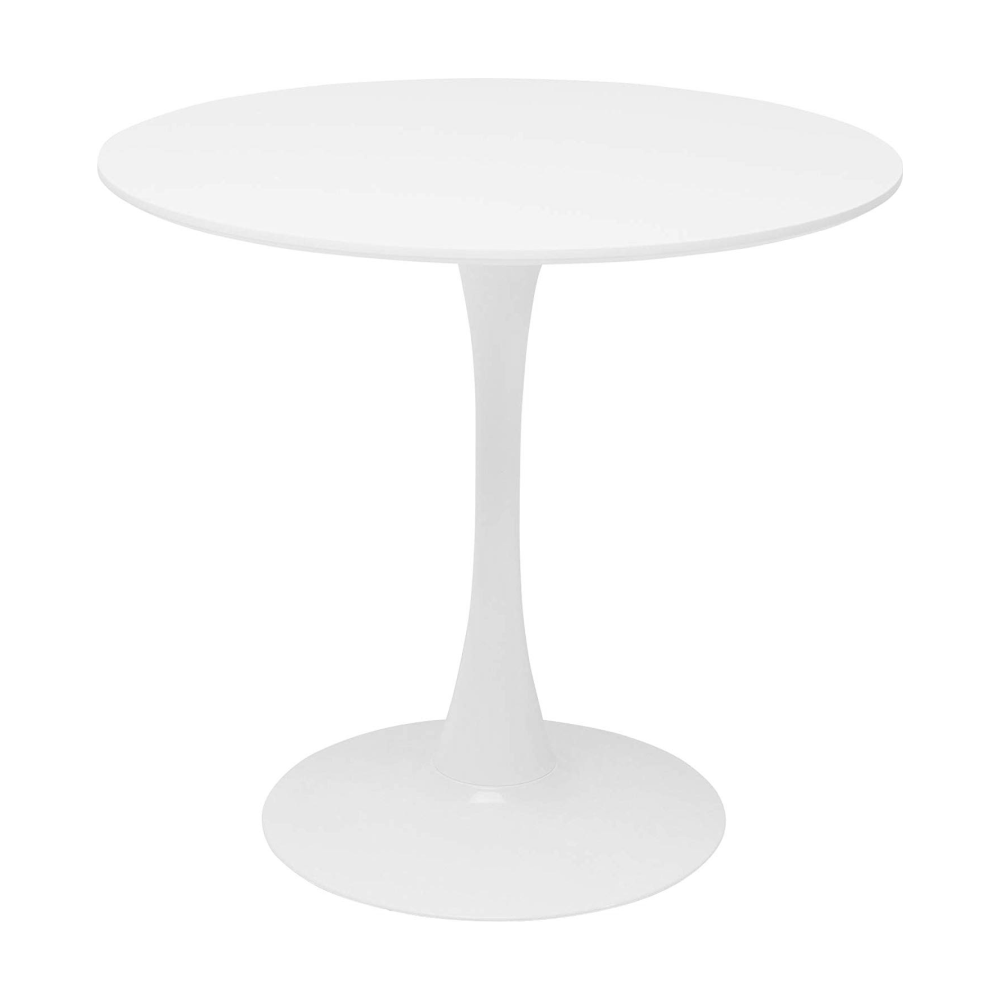 Masă dining, rundă, alb mat, diametru 80 cm, REVENTON NEW