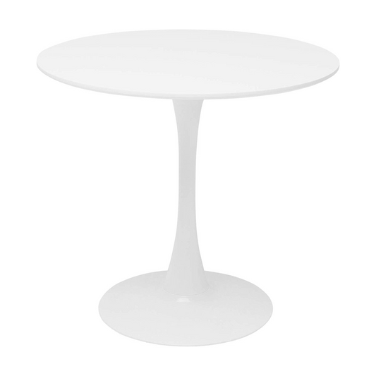 Masă dining, rundă, alb mat, diametru 80 cm, REVENTON NEW