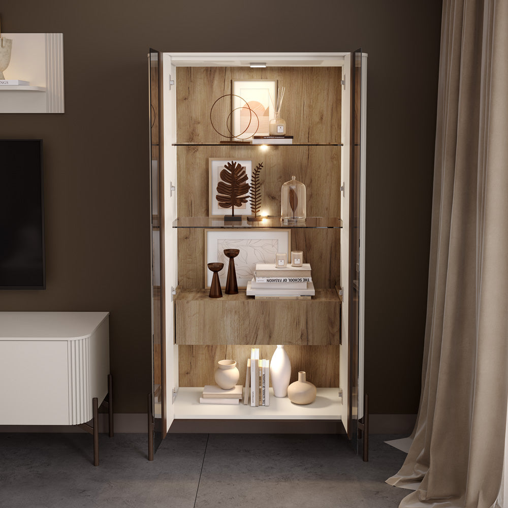 RONDO vitrina V2KS/ RO, 94 x 41 x 180 cm