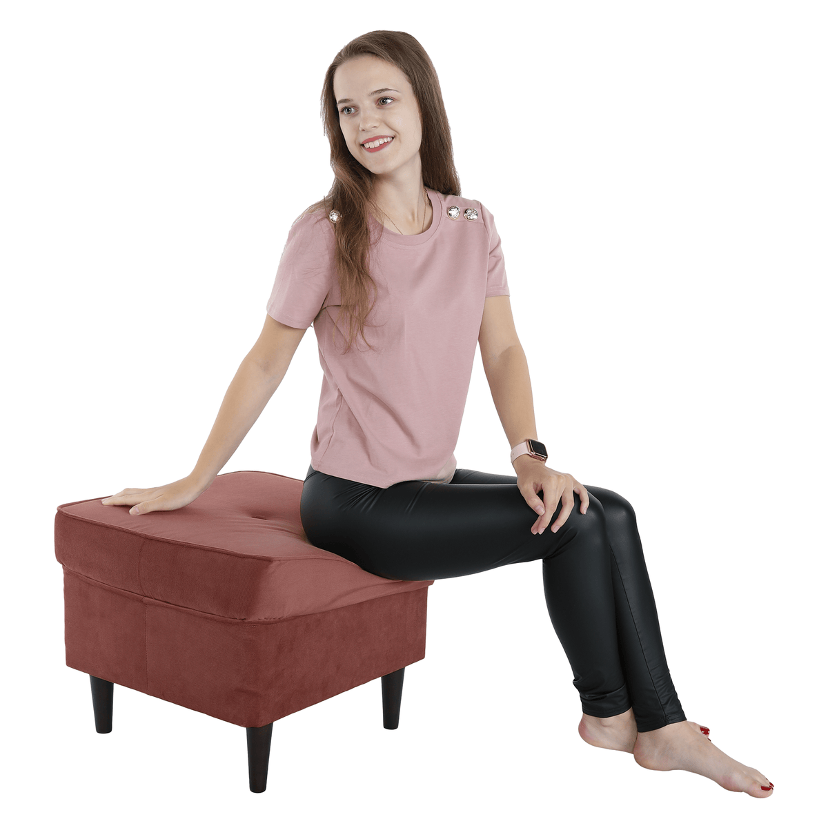 Taburet Roz Taburet modern, roz antic/nuc, RUFINO 3 NEW– mobilaslava
