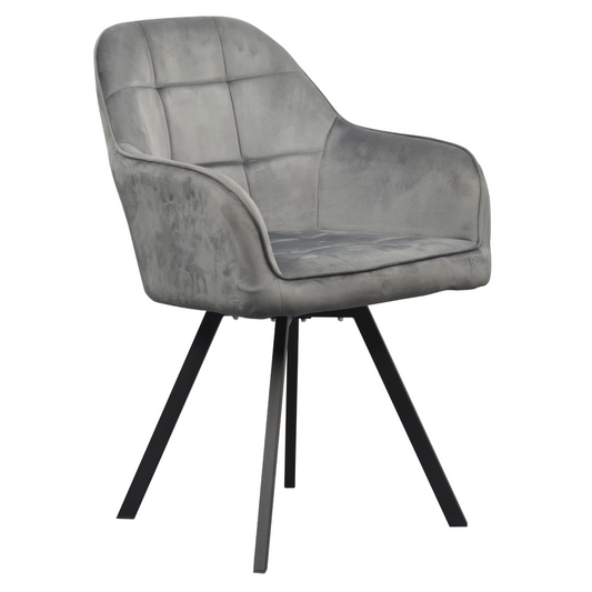 Fotoliu pentru sufragerie pivotant, ţesătură Velvet gri închis, SAMANTA