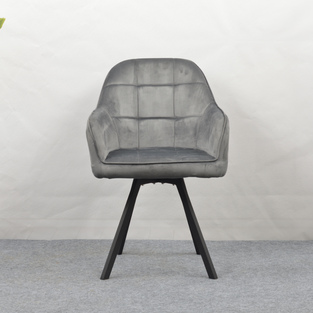 Fotoliu pentru sufragerie pivotant, ţesătură Velvet gri închis, SAMANTA