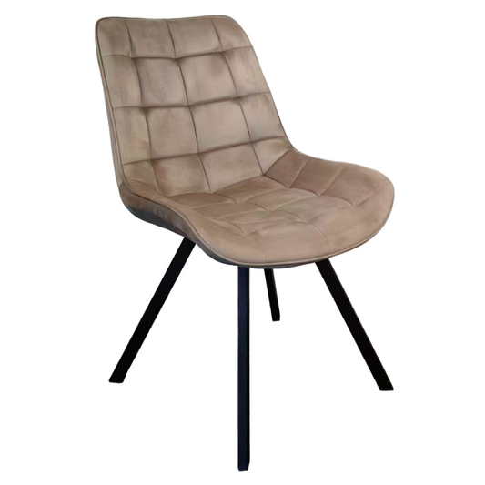 Scaun de luat masa, ţesătură Velvet gri-maro Taupe/negru, SAMIRA