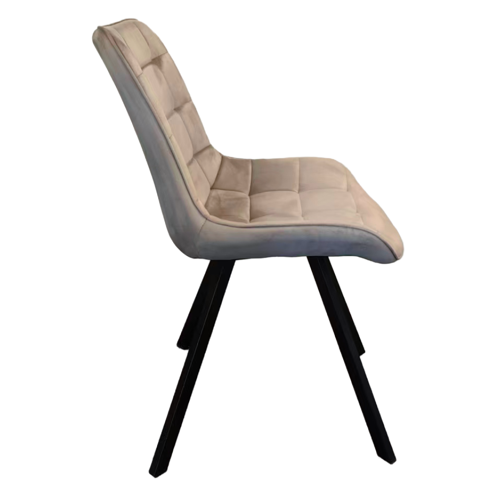 Scaun de luat masa, ţesătură Velvet gri-maro Taupe/negru, SAMIRA