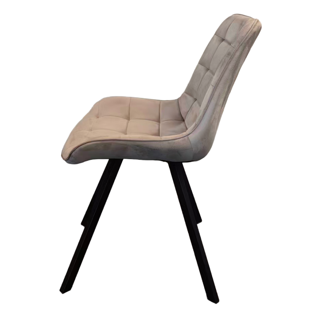 Scaun de luat masa, ţesătură Velvet gri-maro Taupe/negru, SAMIRA