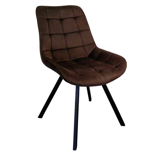 Scaun de sufragerie, ţesătură Velvet maro închis/negru, SAMIRA