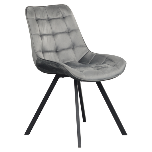 Scaun de sufragerie, ţesătură Velvet gri închis/negru, SAMIRA