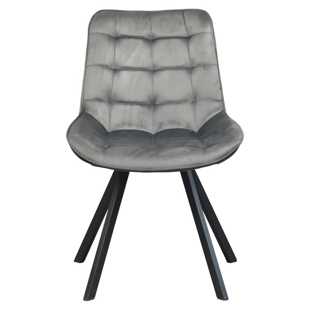 Scaun de sufragerie, ţesătură Velvet gri închis/negru, SAMIRA