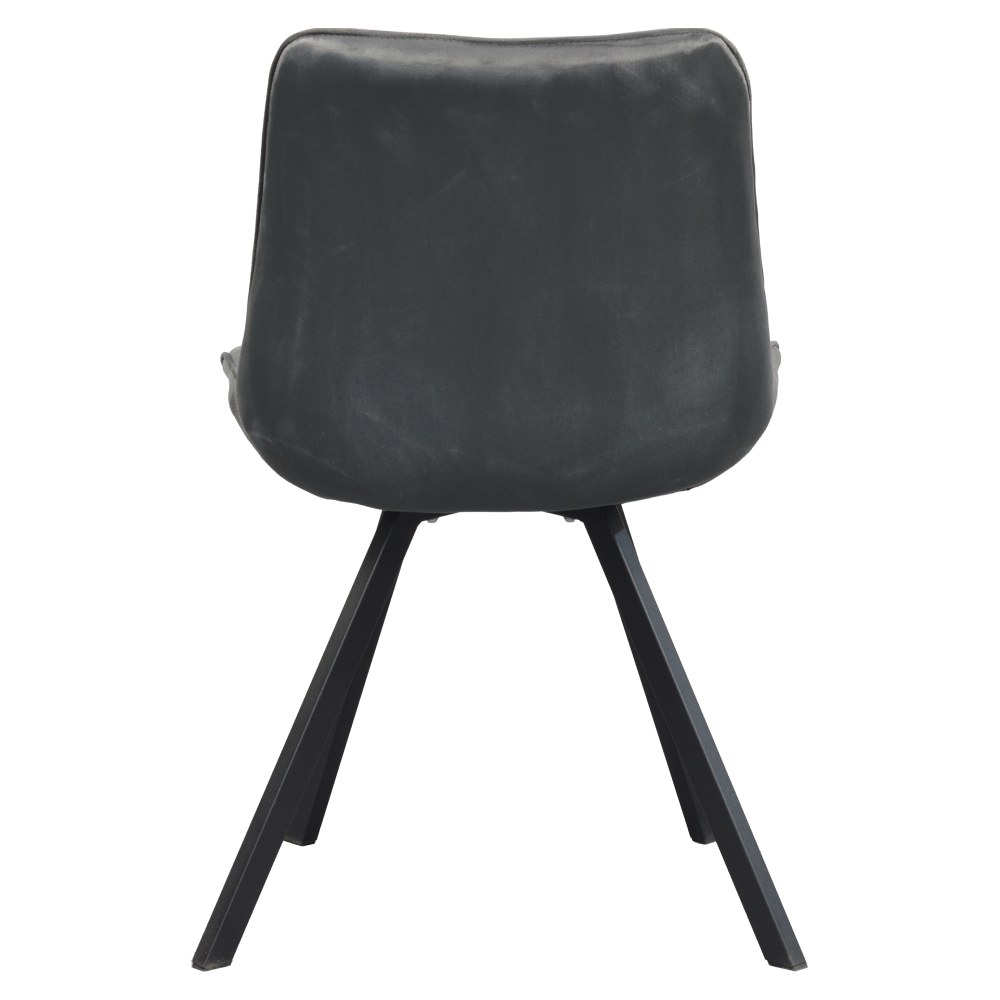 Scaun de sufragerie, ţesătură Velvet gri închis/negru, SAMIRA