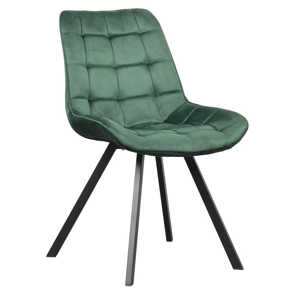 Scaun de luat masa, ţesătură Velvet verde închis/negru, SAMIRA