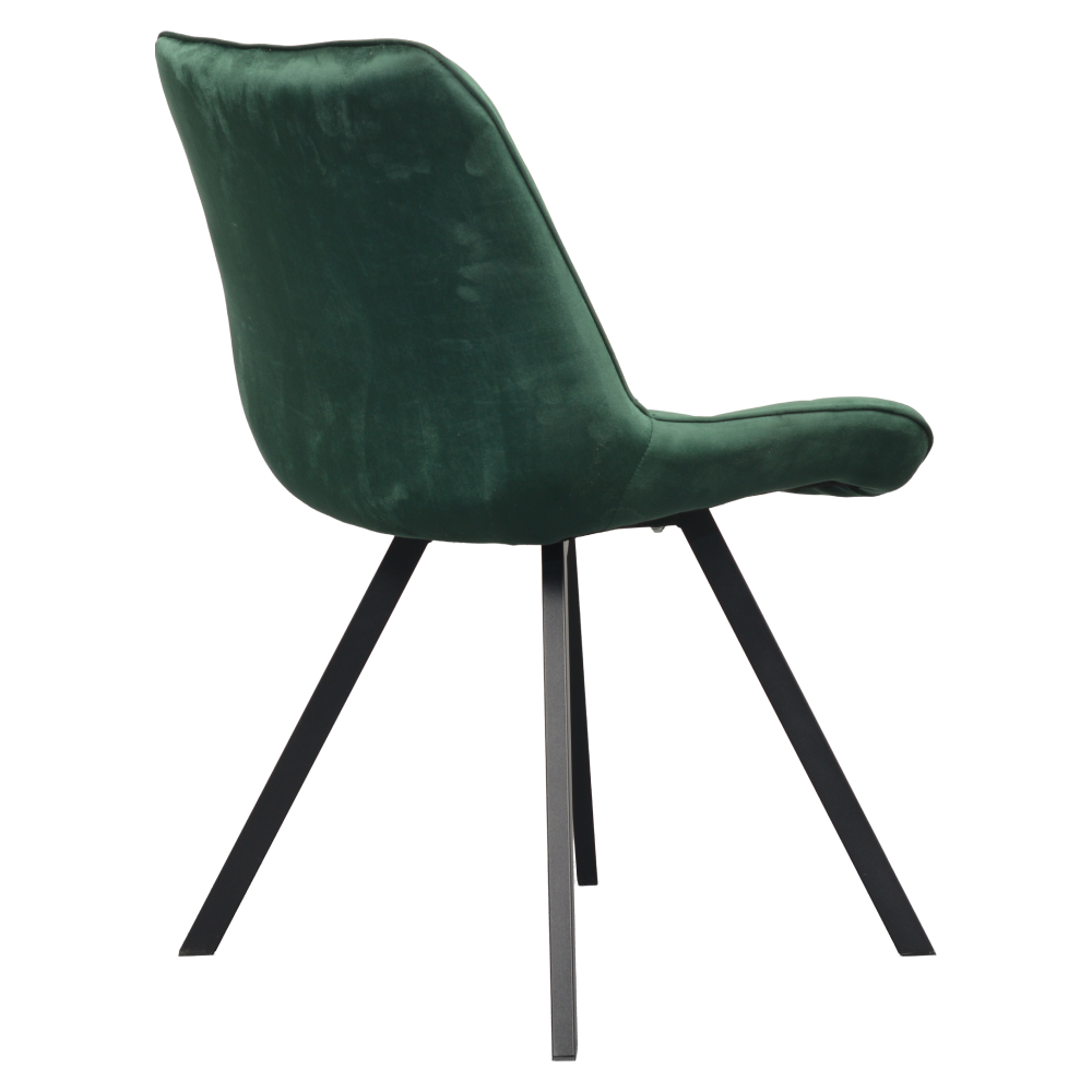 Scaun de luat masa, ţesătură Velvet verde închis/negru, SAMIRA