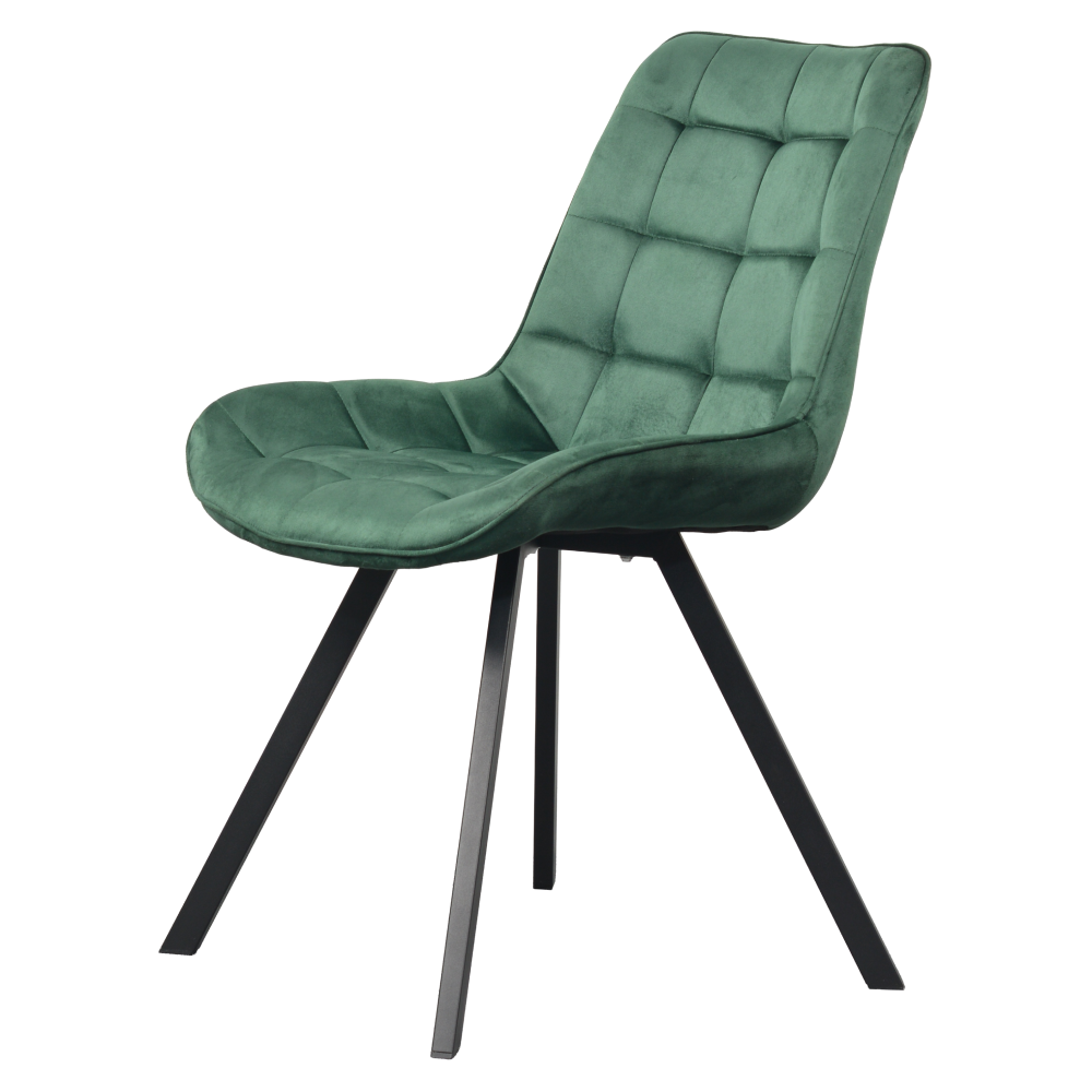 Scaun de luat masa, ţesătură Velvet verde închis/negru, SAMIRA