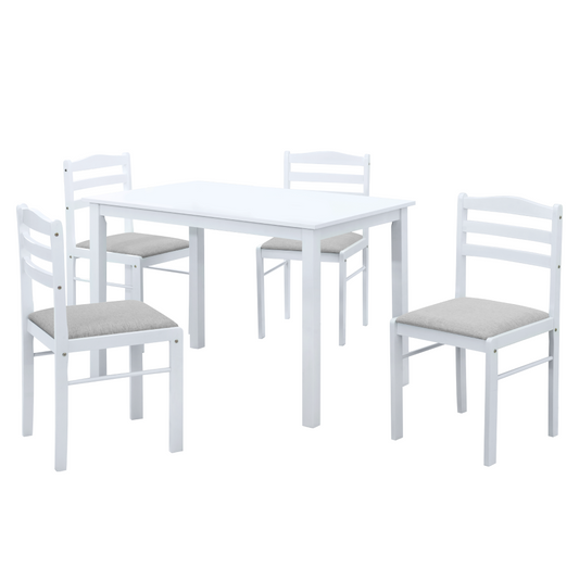 Set de sufragerie 1+4, alb/gri bej, SOMIN