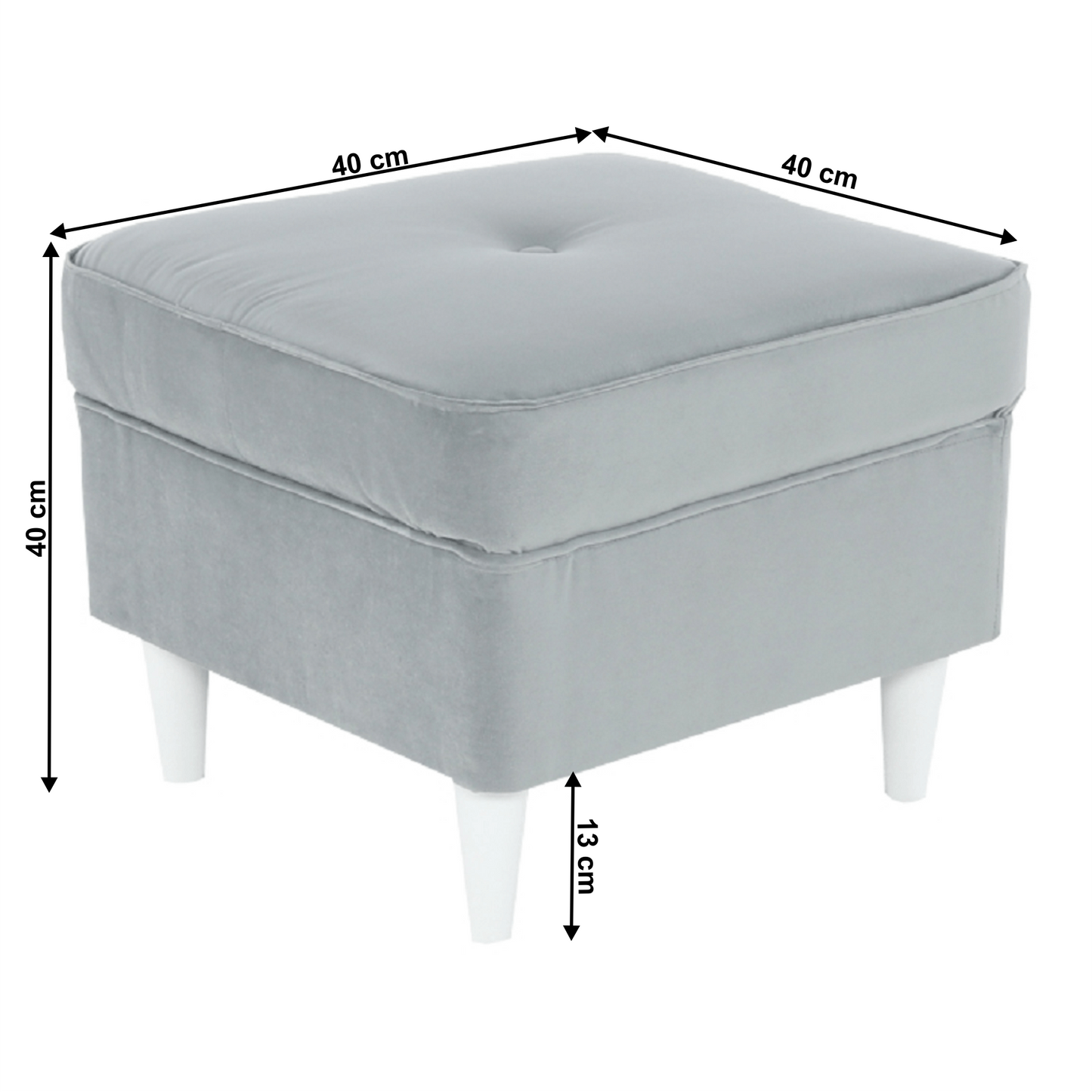 Taburet modern, gri deschis/alb, RUFINO 3 NEW