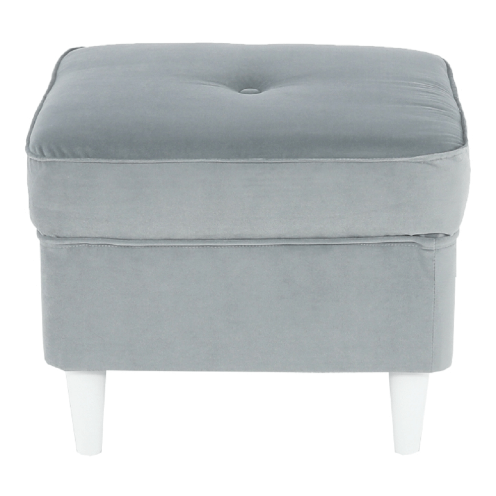 Taburet modern, gri deschis/alb, RUFINO 3 NEW