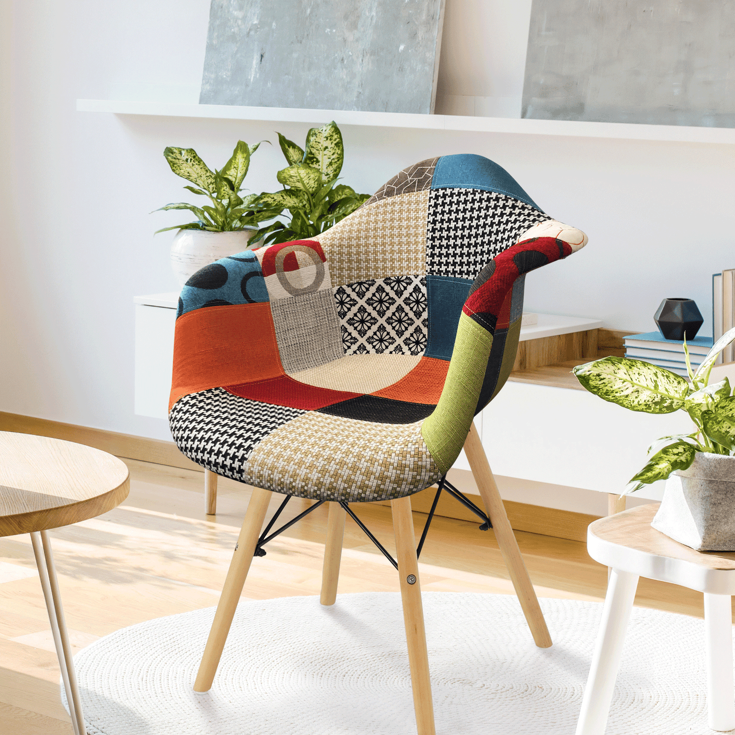 Scaun, patchwork/fag, TOBO 4 NEW