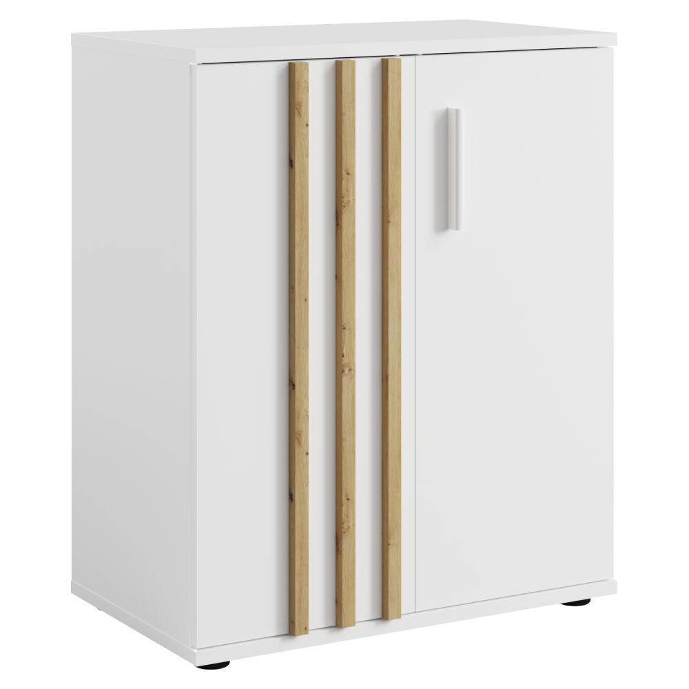 Comodă, 2D, alb/stejar artisan, TOLIS TYP 1