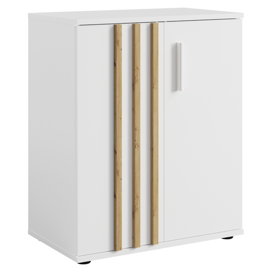 Comodă, 2D, alb/stejar artisan, TOLIS TYP 1