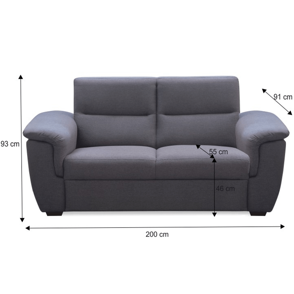Canapea cu 3-locuri, material gri, la comandă, BORN