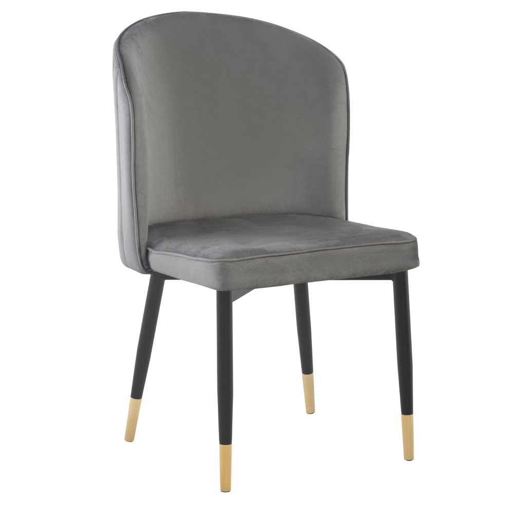 Scaun de sufragerie, ţesătură Velvet gri/negru, UDAJA