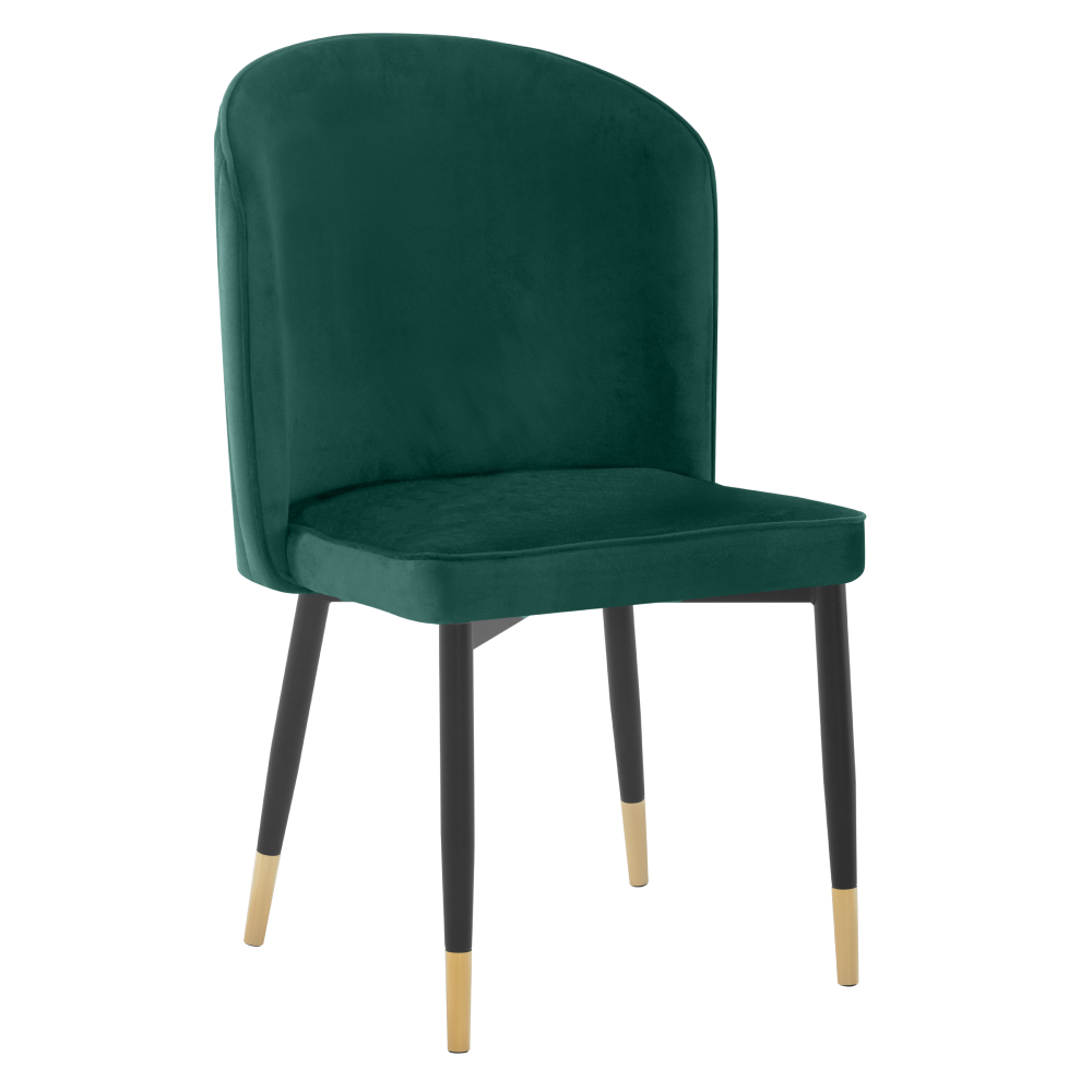 Scaun de sufragerie, ţesătură Velvet verde/negru, UDAJA