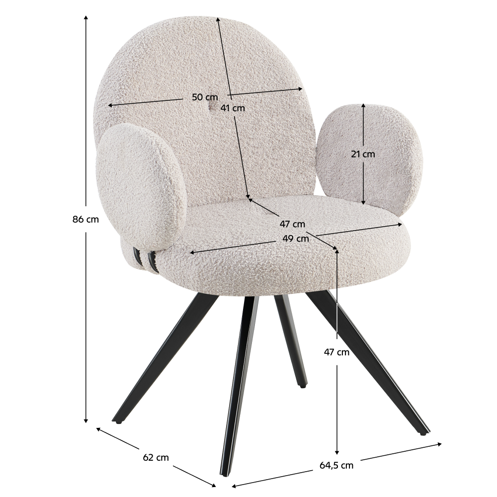 Scaun pivotant, gri deschis/negru, VASALA