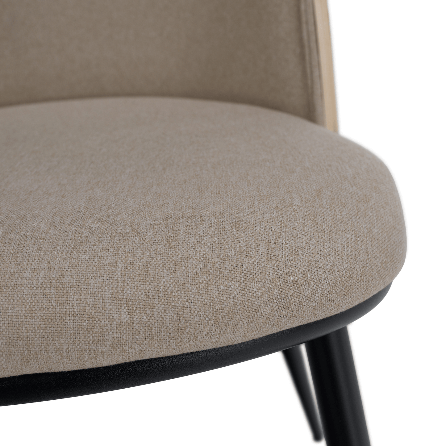 Scaun de sufragerie, bej-maroniu/lemn natural/negru, VUDIA