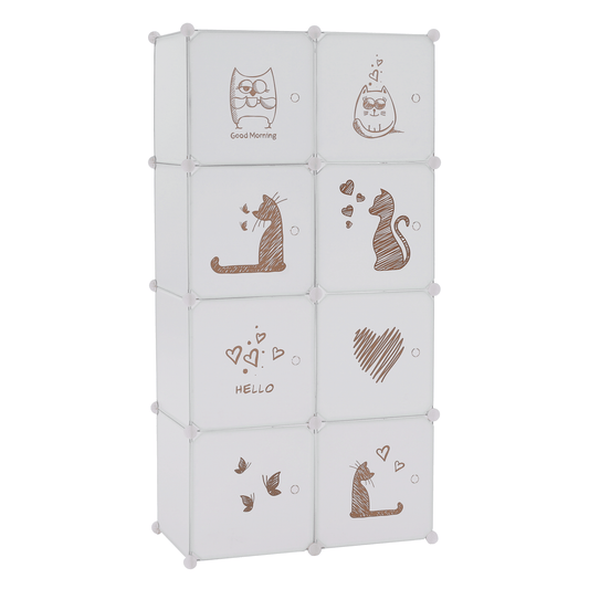 Dulap modular pentru copii, model alb / maro, KIRBY