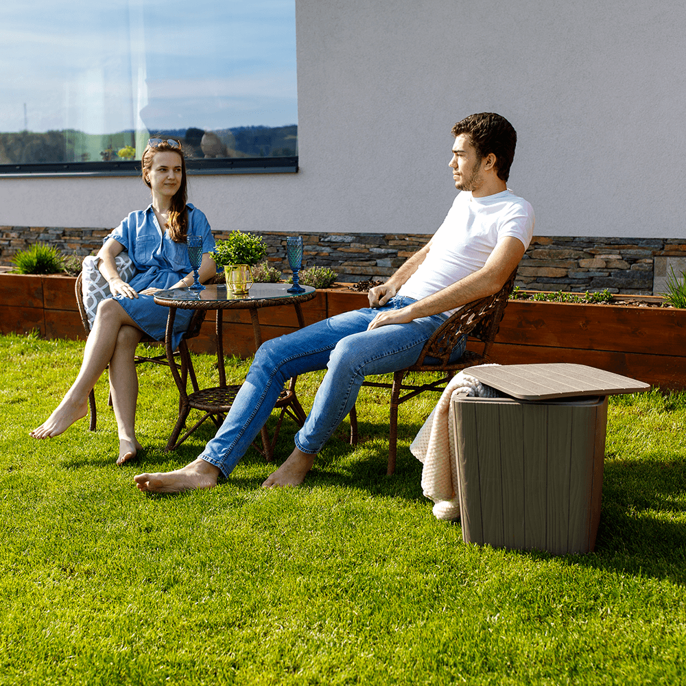 Set de grădină din rattan  1 + 2, maro, JARUB