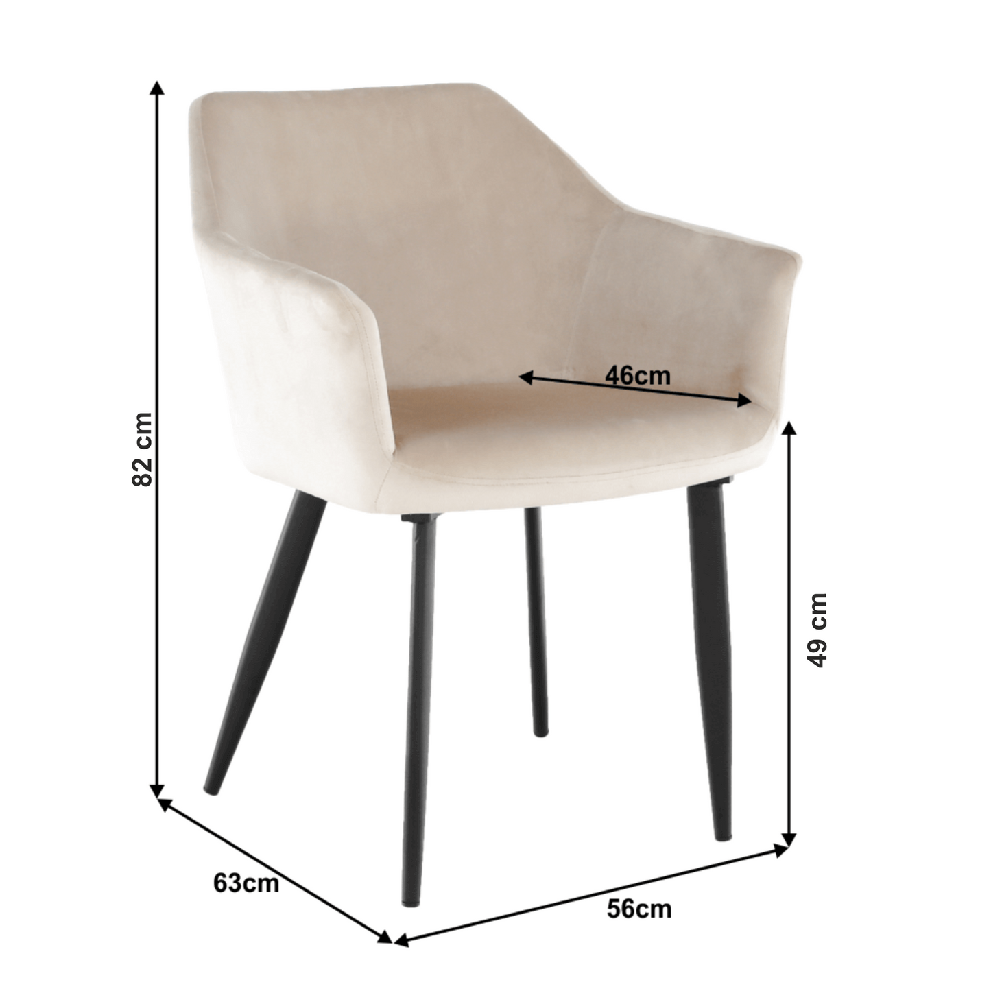 Scaun, material bej / picioare negre, ODOVEL