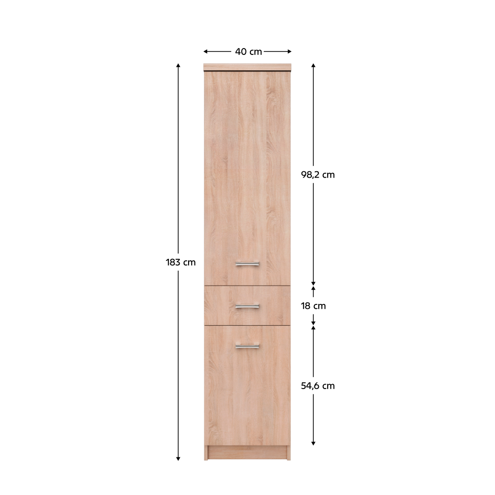 Dulap 2D1S, stejar Sonoma, TOPTY TIP 31