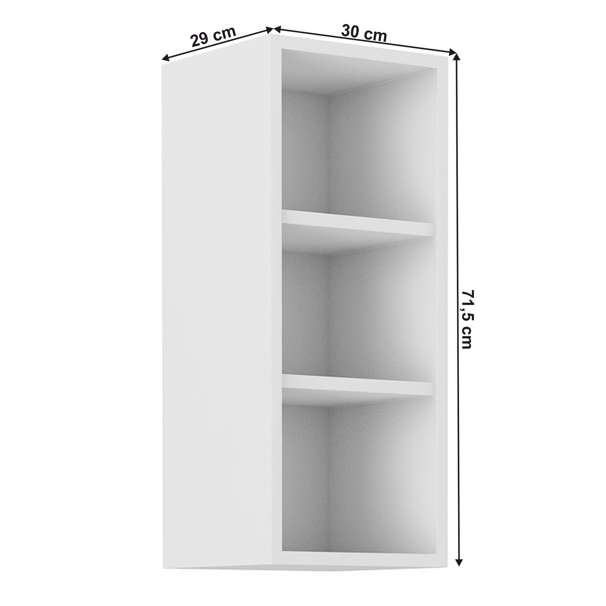 Dulap superior cu rafturi, alb, LULA 30 G-72 OTW