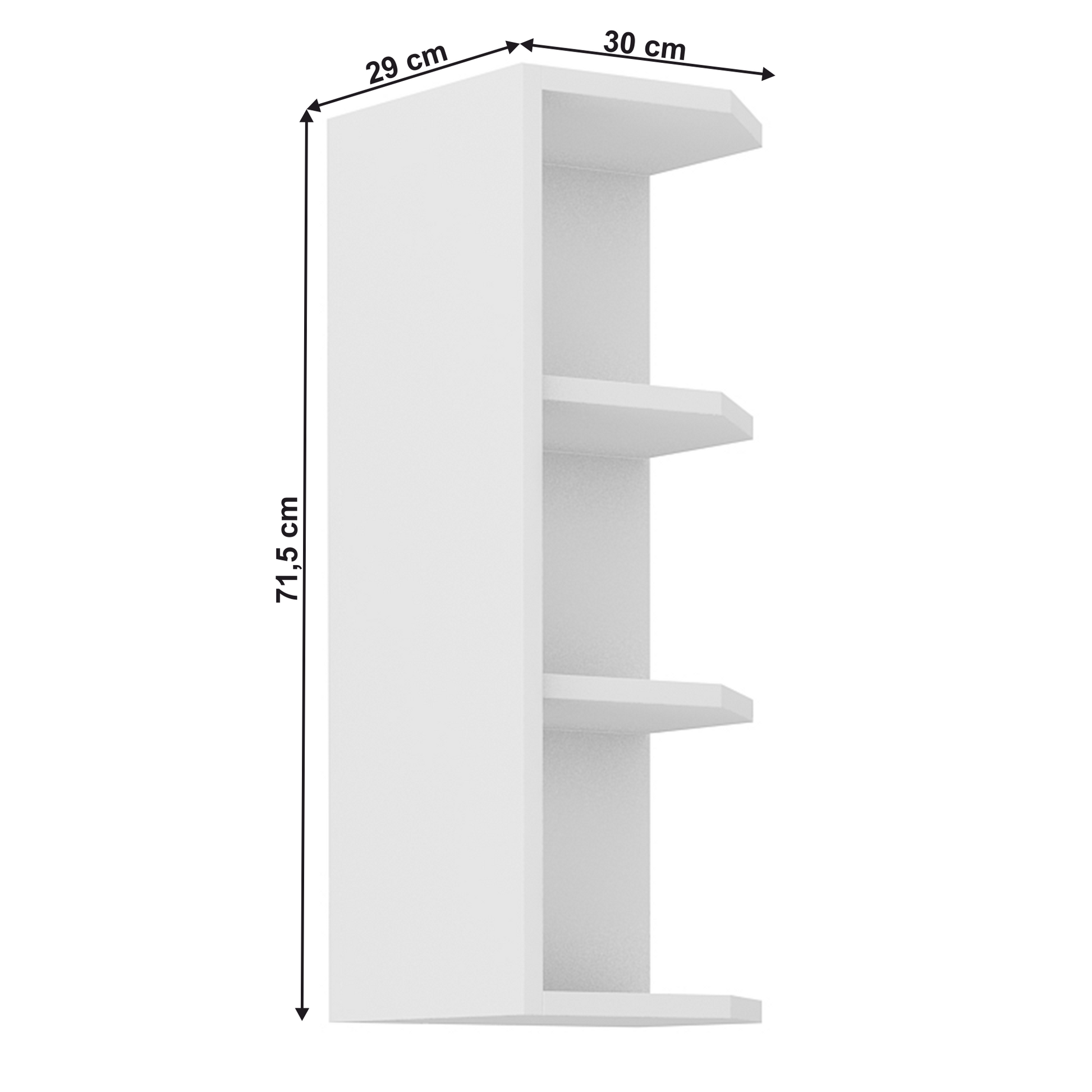 Dulap superior cu rafturi, alb, LULA 30 G-72 ZAK BB