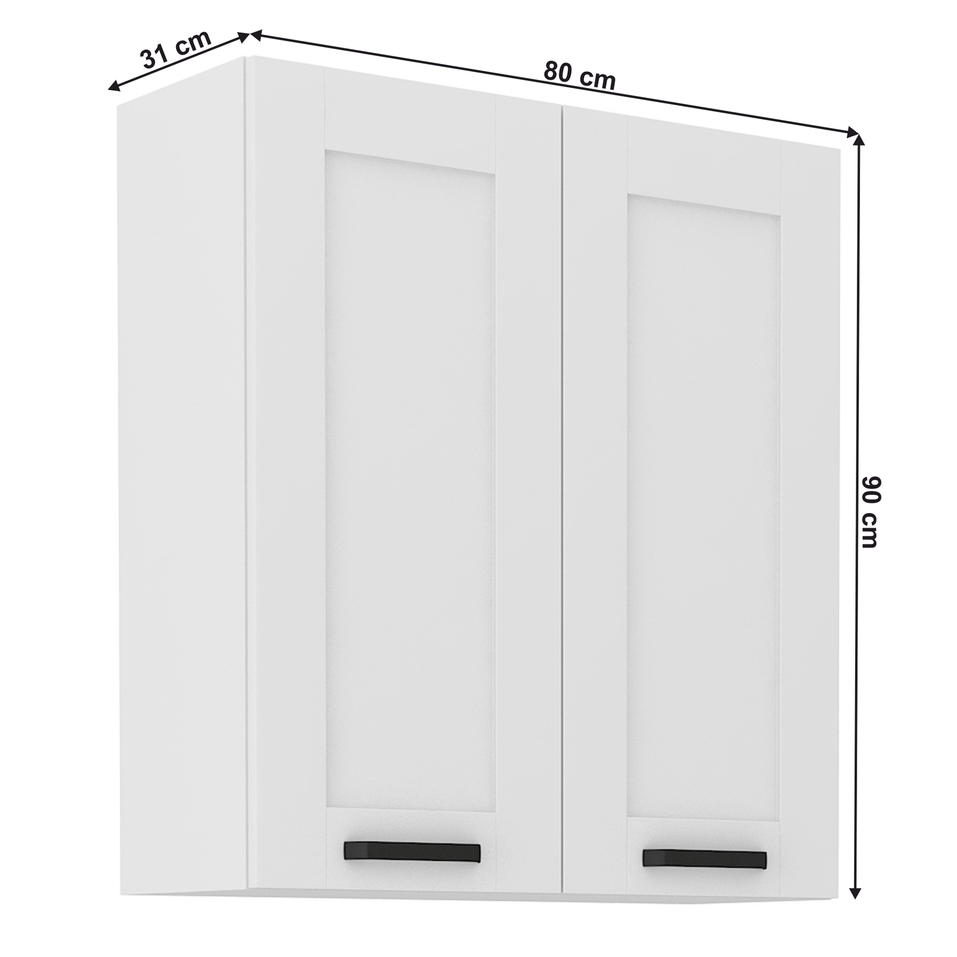 Dulap superior, alb, LULA 80 G-90 2 F