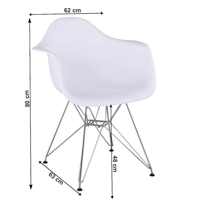 Fotoliu, plastic alb/crom, FEMAN 3 NEW