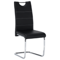 Scaun dining,  negru / cusături deschise la culoare, ABIRA NEW