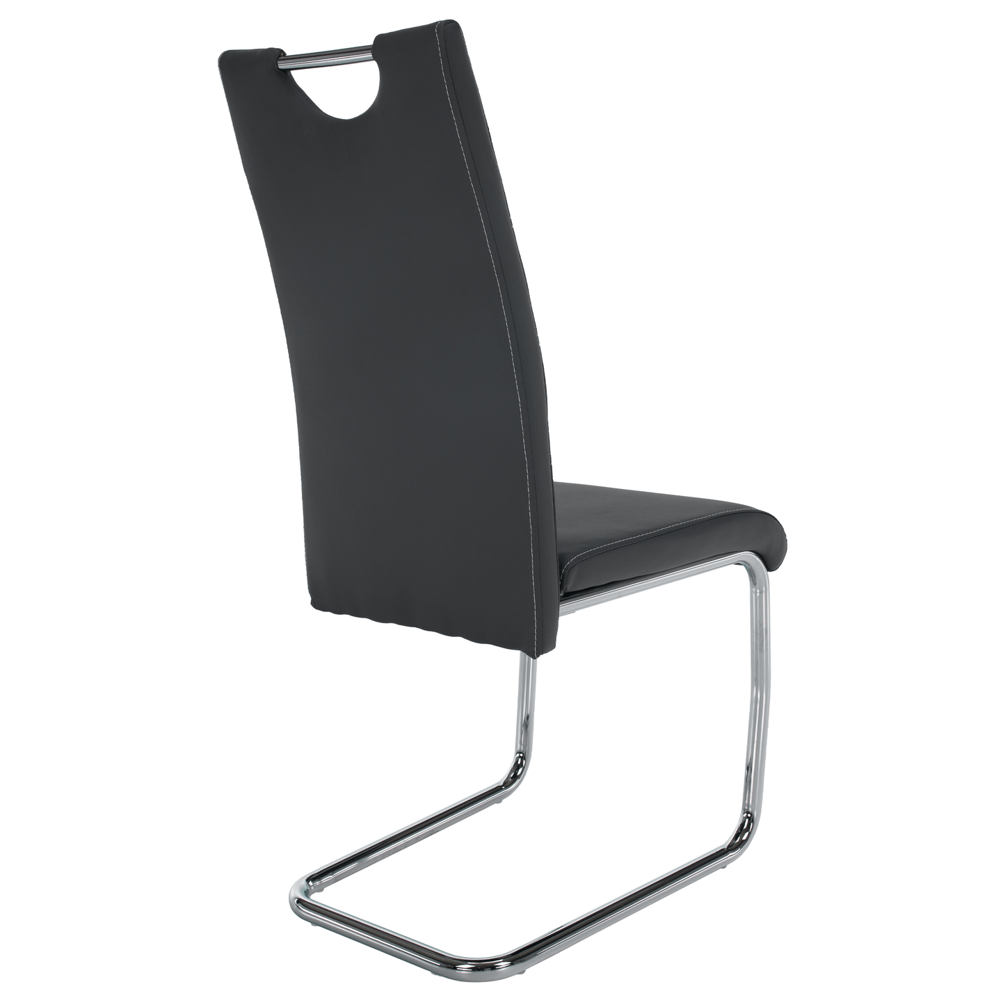 Scaun dining, gri închis / cusătură deschisă, ABIRA NEW