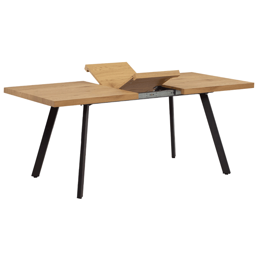Masă de luat masa, pliabilă, stejar / metal, 140-180x80 cm, AKAIKO