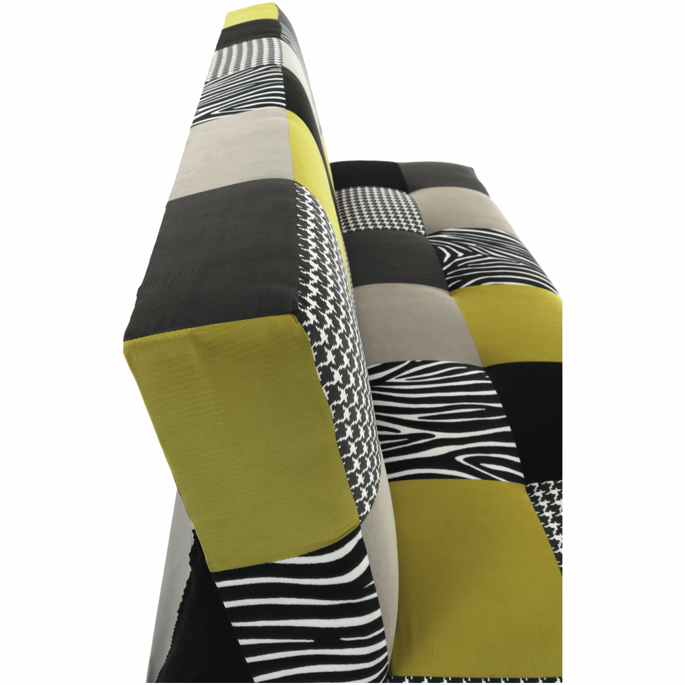 Canapea, textil verde gălbui/gri/negru, ALABAMA