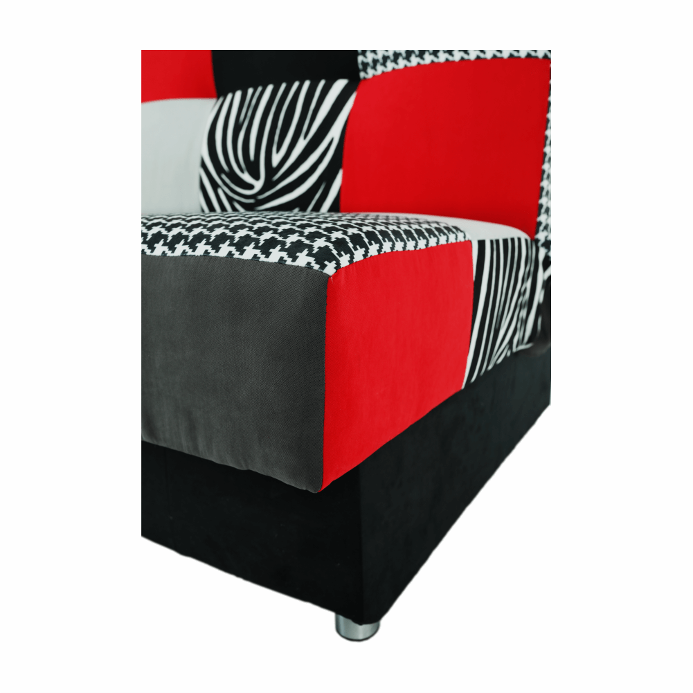 Canapea, textil roşu/gri/negru, ALABAMA