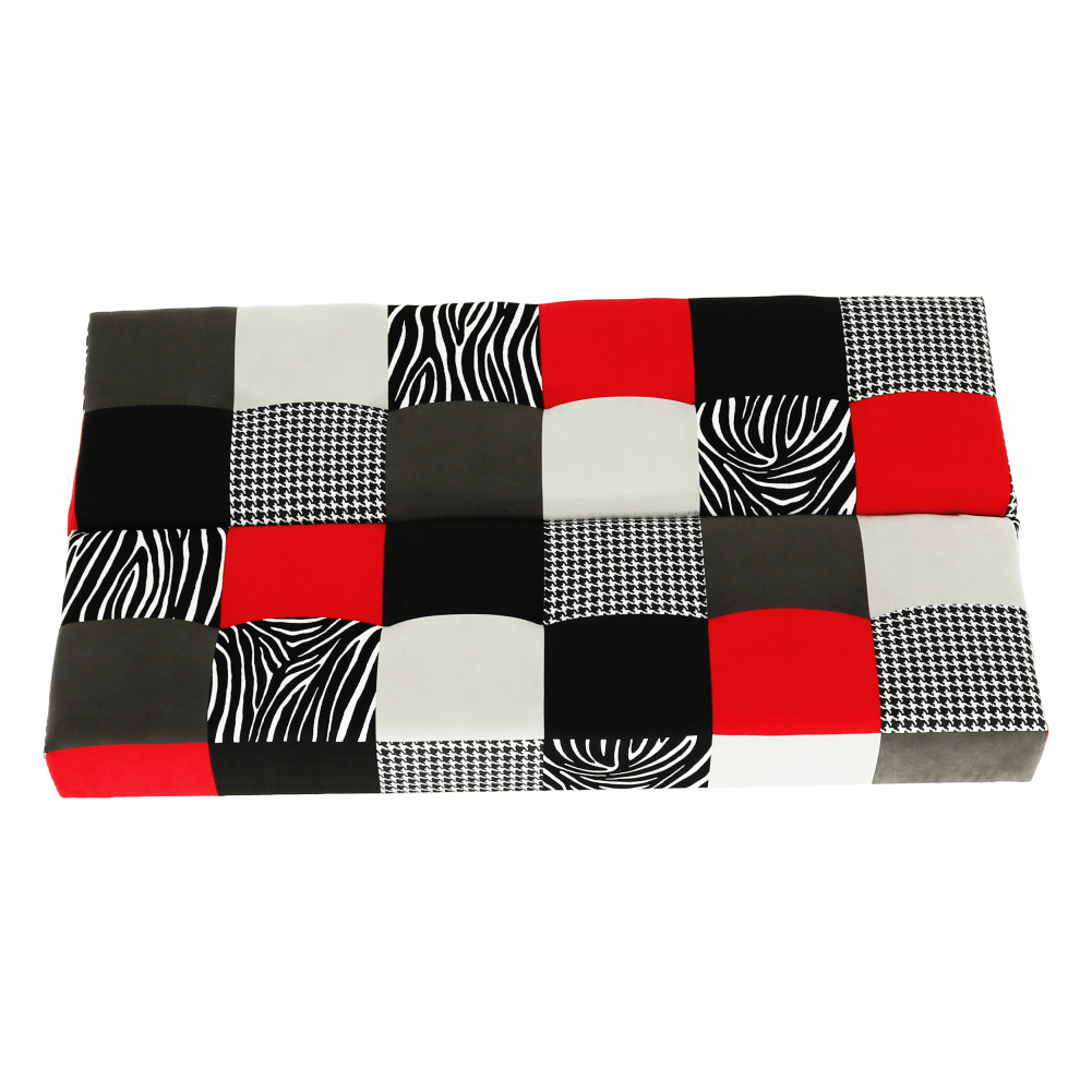 Canapea, textil roşu/gri/negru, ALABAMA