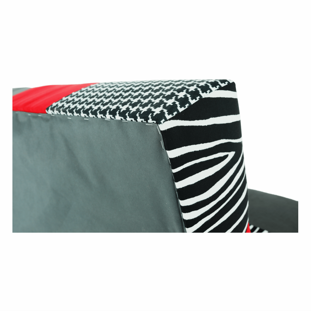 Canapea, textil roşu/gri/negru, ALABAMA
