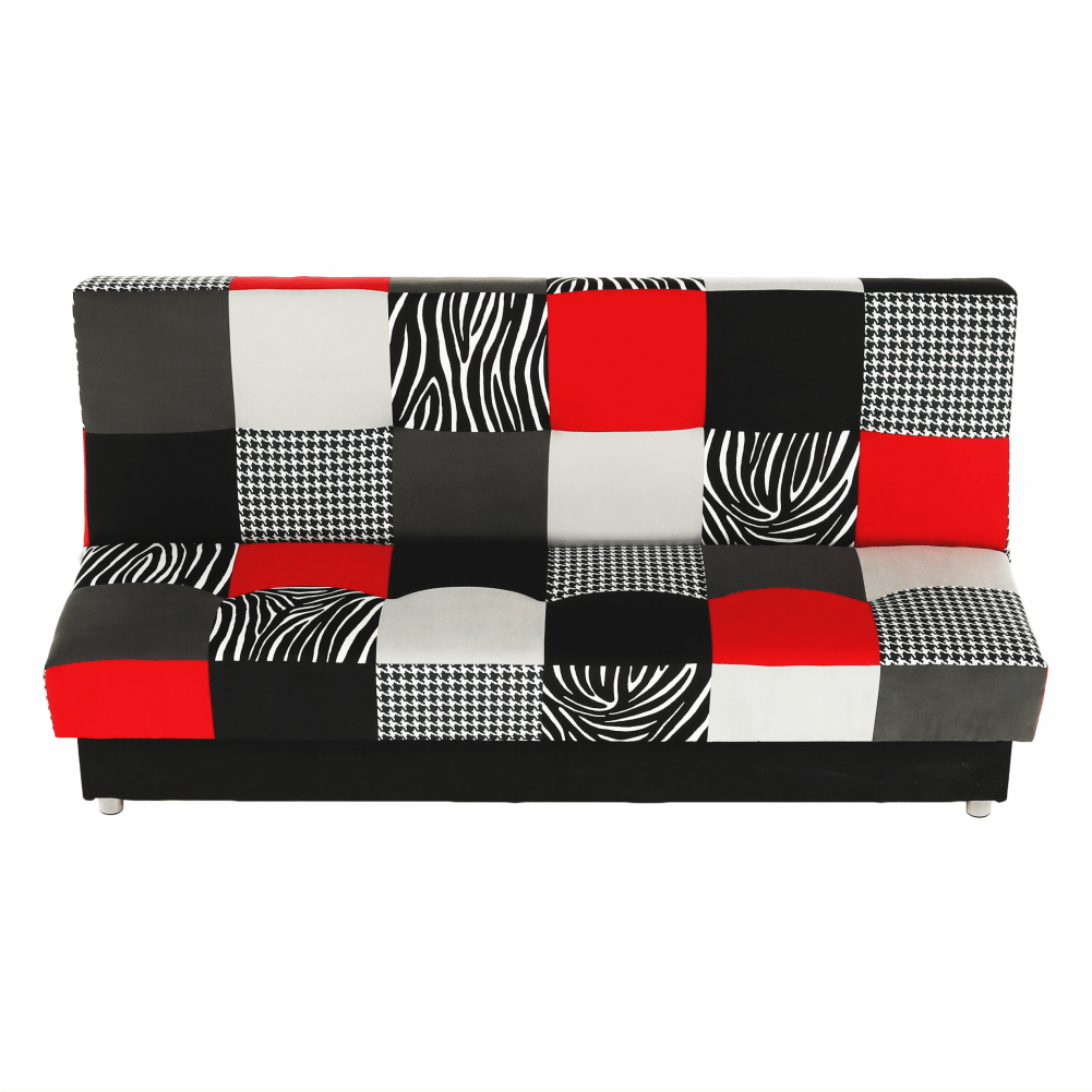 Canapea, textil roşu/gri/negru, ALABAMA