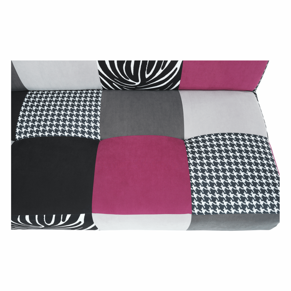 Canapea, textil roz/gri/neagră, ALABAMA