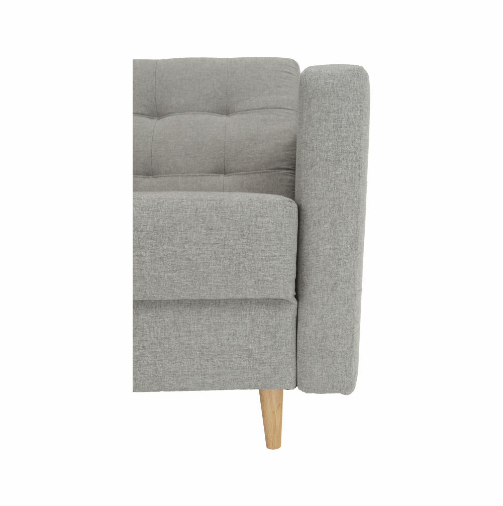 Fotoliu complet tapiţat, material textil gri, AMEDIA